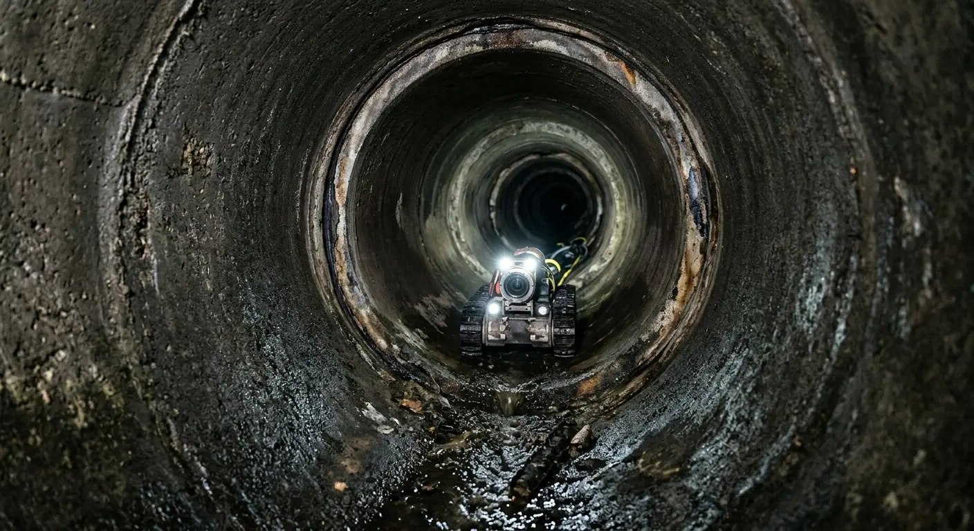 Robotic sewer camera inspecting pipe interior for Sewer Line Repair in Cartersville